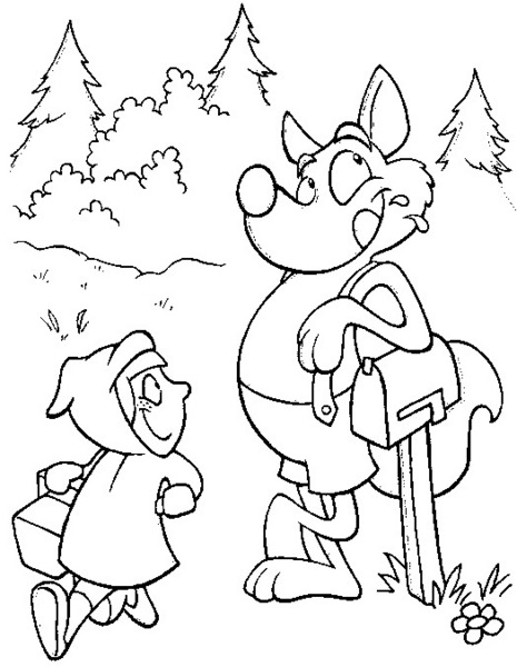 Kolorowanka z Czerwonym Kapturkiem