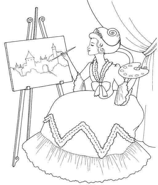 Księżniczka maluje obrazy