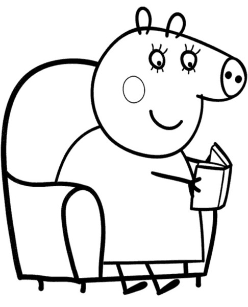 Świnka Peppa czyta książkę